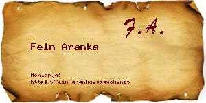 Fein Aranka névjegykártya